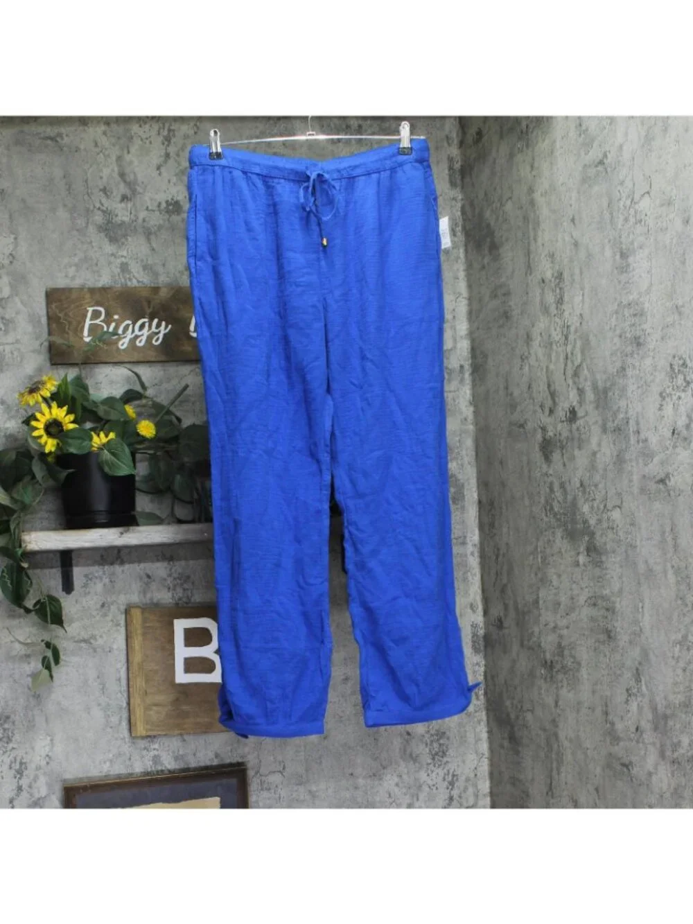 NWT Lauren Ralph Lauren Womens Top & Pants Cover Up Swim Woven Blue Saturn M